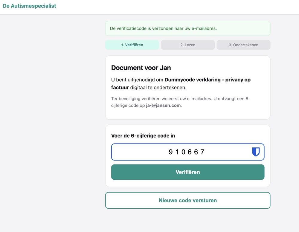 Verificatiestap: 6-cijferige code invoeren