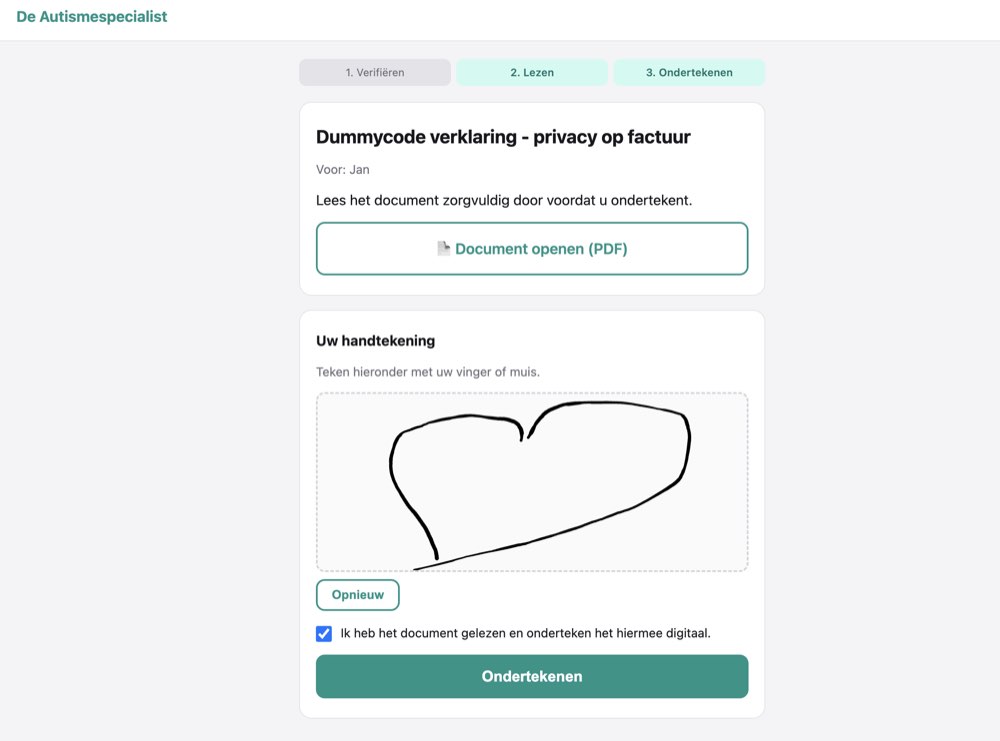 Tekenstap: handtekening zetten met vinger of muis